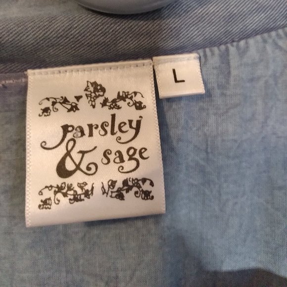 Parsley & Sage Cotton Jacket. Indigo Blue with Floral Cut Out Design - Picture 7 of 9